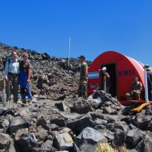 The first hut RIM26 at 2400 meters sea level on the way to Volcan Lanin